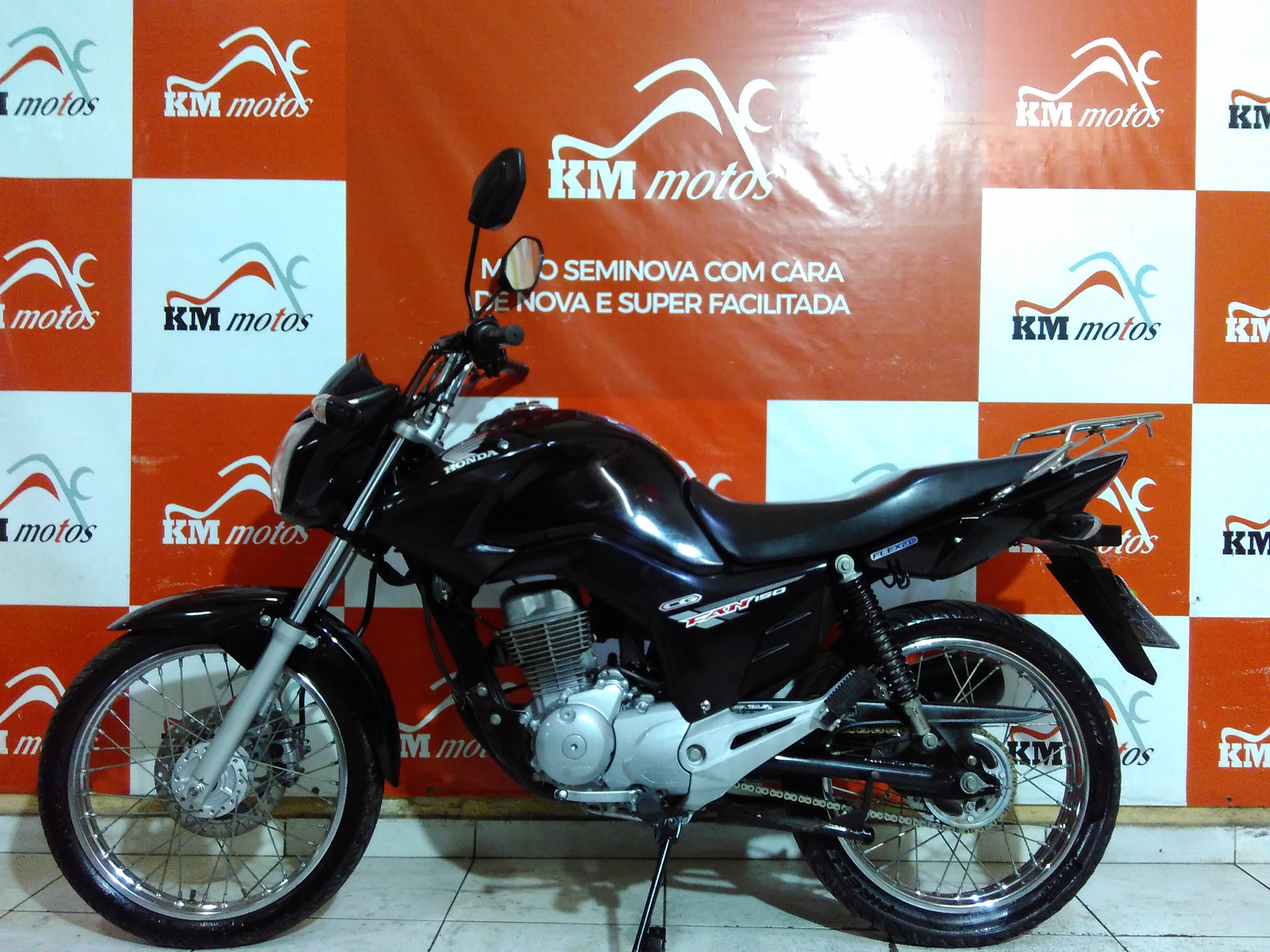 Honda Fan 150 ESDI Preta 2015 KM Motos Sua Loja de Motos Semi Novas